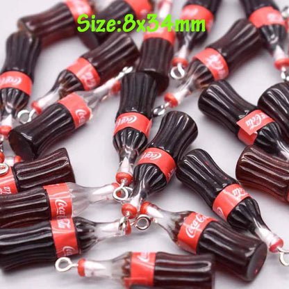 Charming 3D Drink Bottle Resin Pendants for DIY Jewelry and Keychains