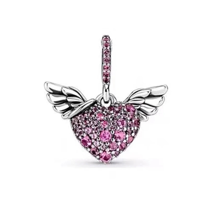 Pink Hot Air Balloon Daisy Murano Glass Charm for European Silver Bracelet SS0699