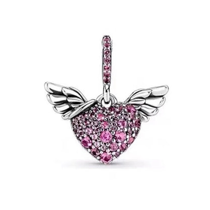 Pink Hot Air Balloon Daisy Murano Glass Charm for European Silver Bracelet SS0699