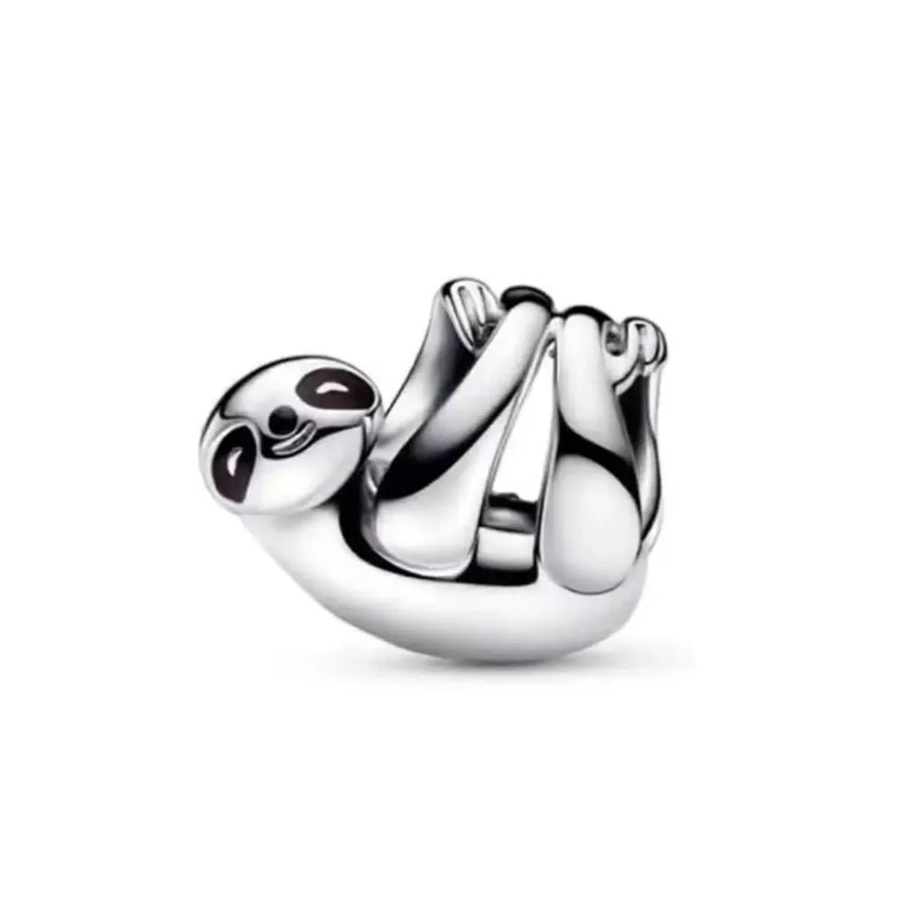 925 Silver Monkey Elephant Sun Moon Bead Pendant Charm