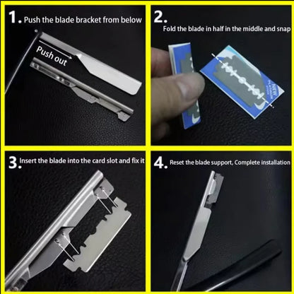 Manual Shaver for Men Stainless Steel Safety Razor Barbershop Quality Easy to Use with Replacement Blades