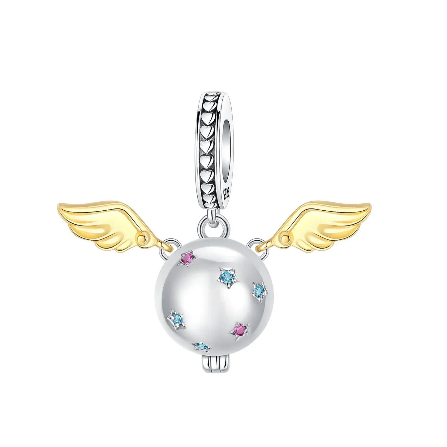 Sparkling Birthstone Heart Charm 925 Sterling Silver Pendant Bead for Mom DIY Jewelry Gift