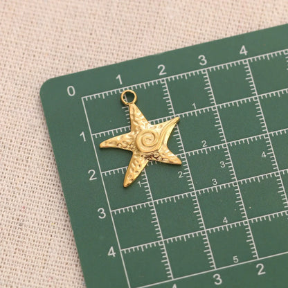 3PCS Stainless Steel Charms Ocean Series Starfish Pendant