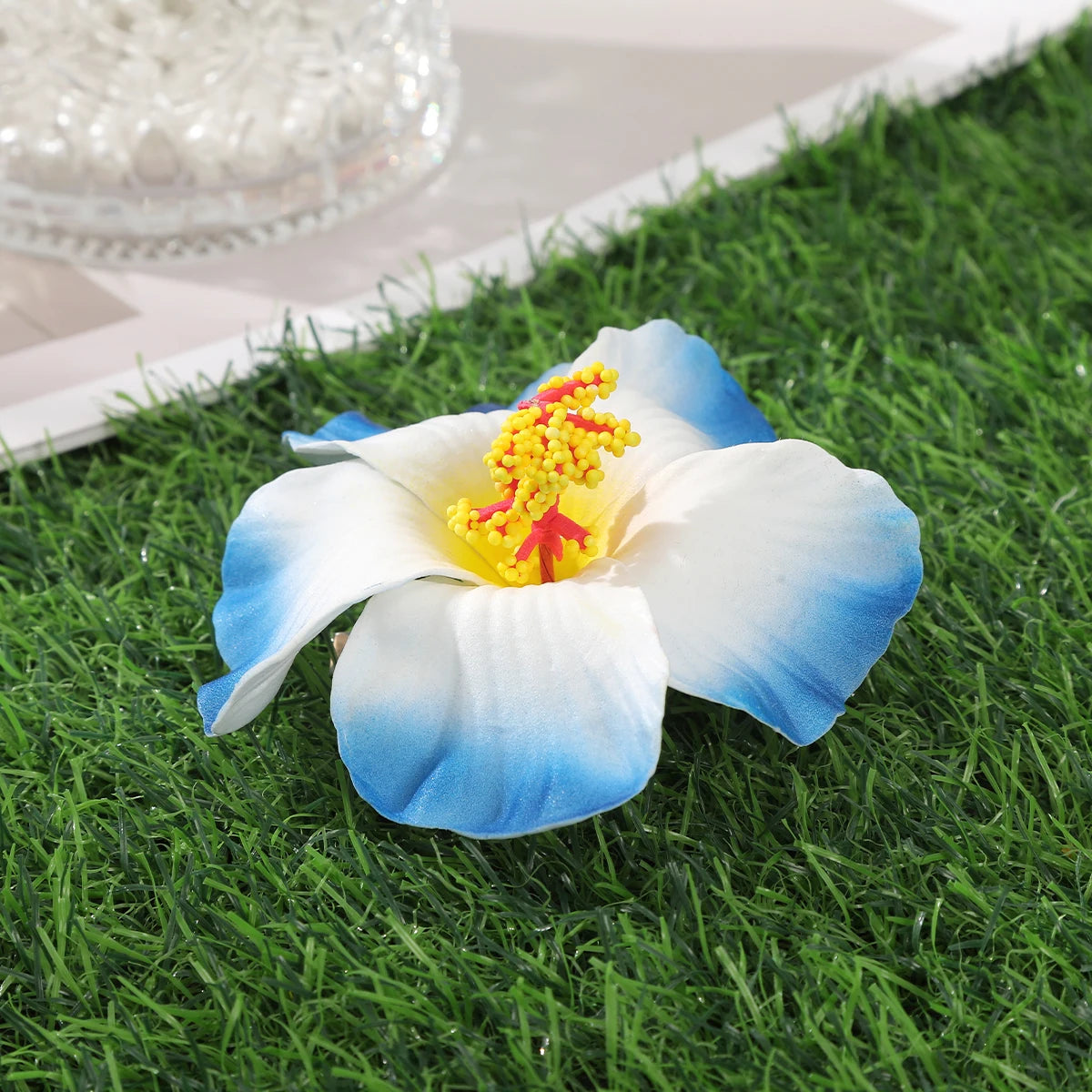 Awaytr Hawaiian Flower Hair Clip for Women and Girls - Romantic Bohemian Floral Side Bangs Accessory