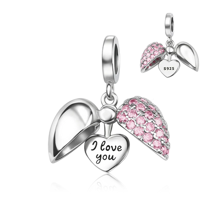 925 Sterling Silver Colorful Heart Charm Pendant for Women DIY Bracelets and Necklaces Fine Jewelry