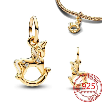 925 Sterling Silver Festive Cookie House Heart Nutcracker Dangle Charm for DIY Christmas Tree and Original Bracelet Gift