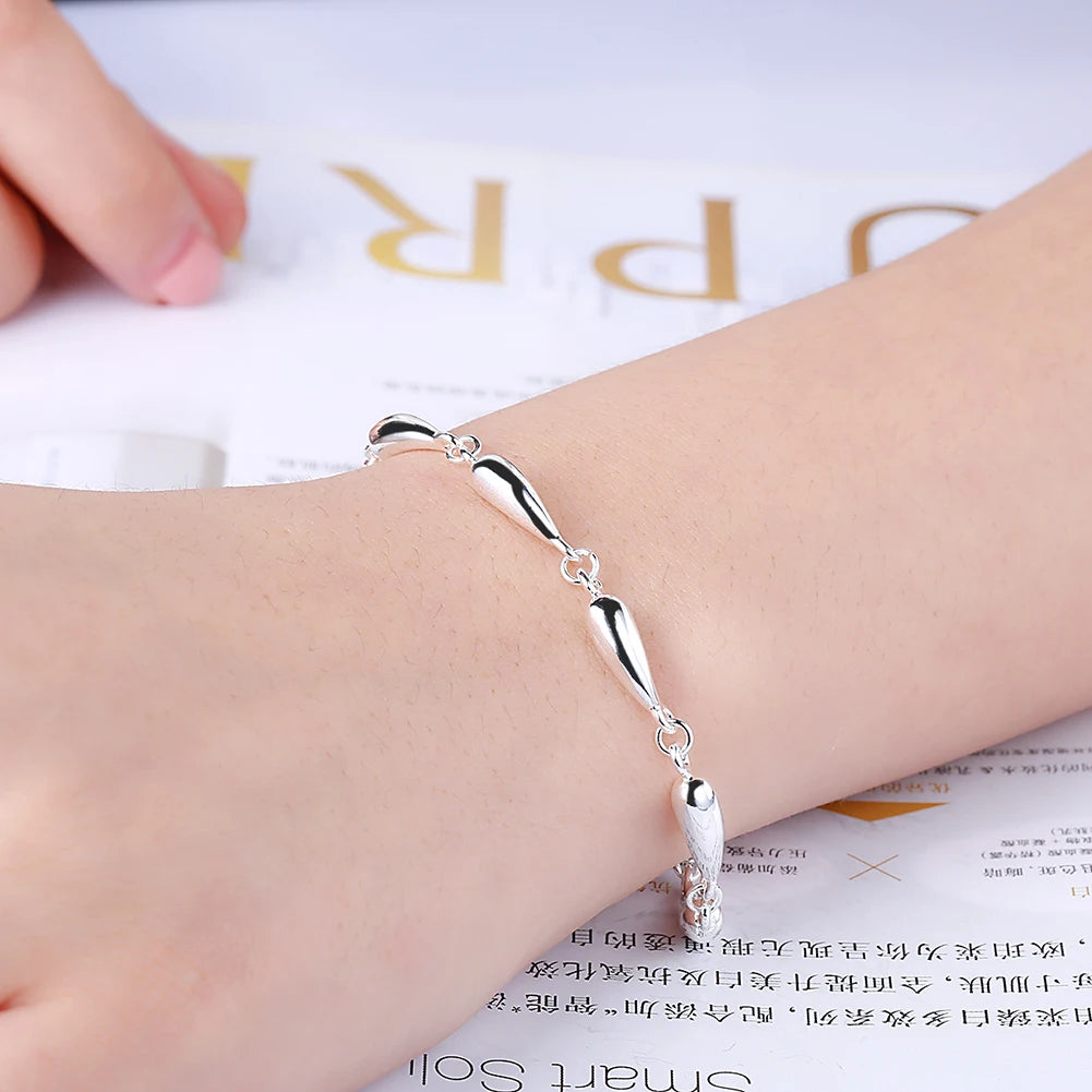 Elegant 925 Sterling Silver Water Drop Jewelry Set for Women Fashion Wedding Party Gifts
