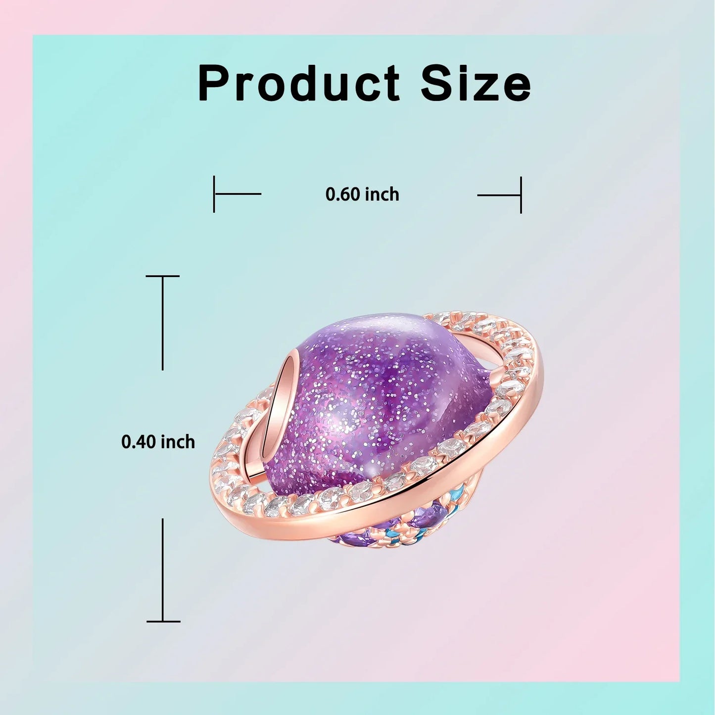 Sparkling Purple Jellyfish Sterling Silver 925 Charm Bead Birthday Pendant for DIY Bracelet Jewelry