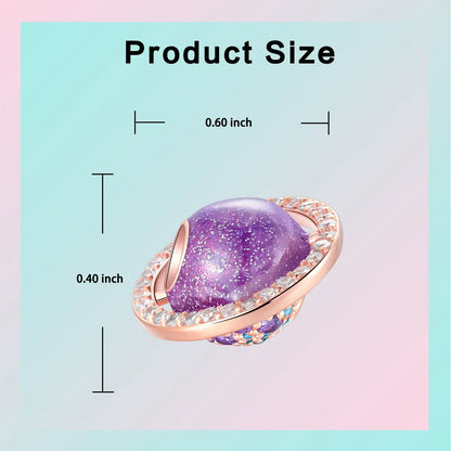 Sparkling Purple Jellyfish Sterling Silver 925 Charm Bead Birthday Pendant for DIY Bracelet Jewelry