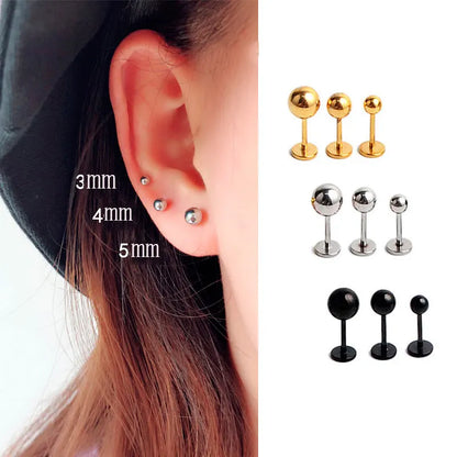 Stainless Steel Tragus Helix Ball Studs Set for Men and Women Body Piercing Jewelry