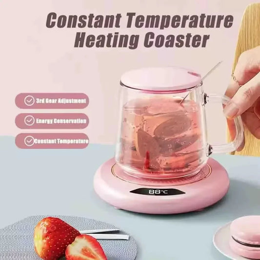 Thermostat Coaster USB Home Heating Coaster with 3-Speed Adjustment 55 Degrees Constant Temperature