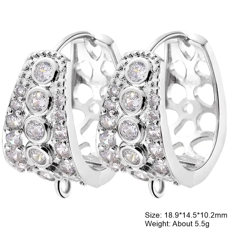 Juya 18K Gold Plated Earwire Hooks for DIY Fashion Jewelry White Gold 8