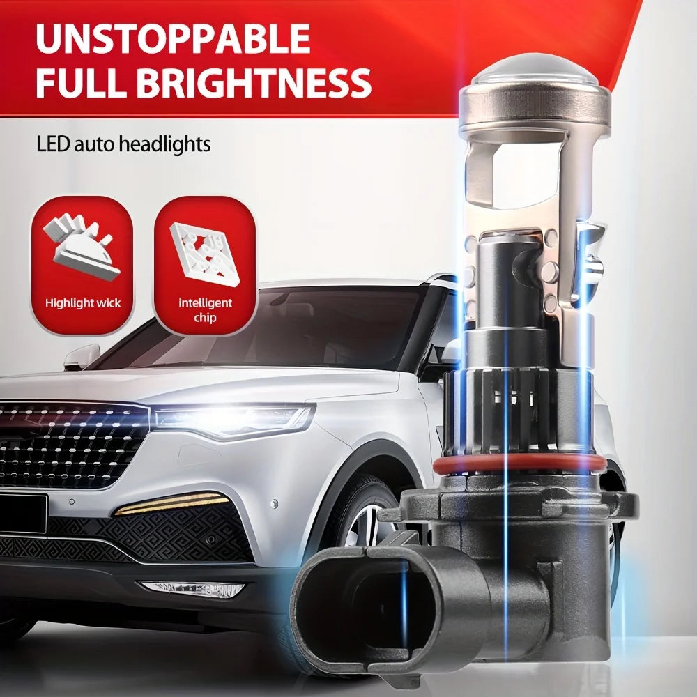 240W High Power LED Lens Bulbs 6000K CSP Bright Chip Projector Easy Install for H7 H11 9005 9006