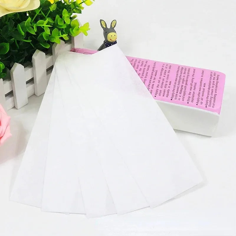 Nonwoven Waxing Strips for Body Hair Removal - Soft and Flexible Wax Paper for Legs and Arms - 20 or 50 Pack