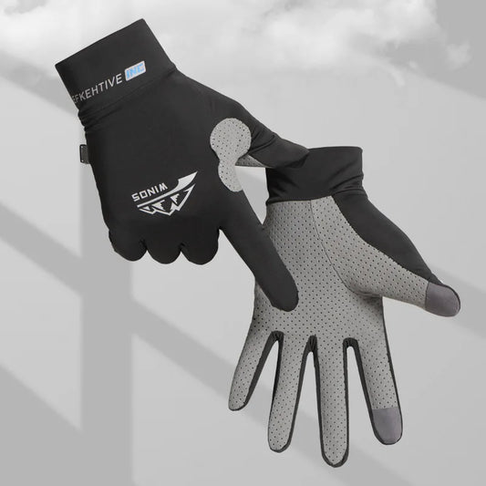 Men's Ice Silk Winter Gloves Anti Slip Full Finger Sunscreen Fishing Kayak Gloves