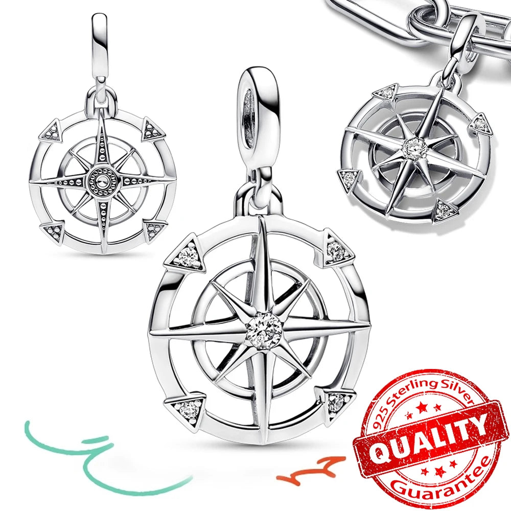 Elegant 925 Sterling Silver Pearl Heart Key Pendant for Bracelets and Necklaces FCC254