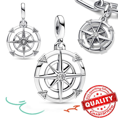 Elegant 925 Sterling Silver Pearl Heart Key Pendant for Bracelets and Necklaces FCC254