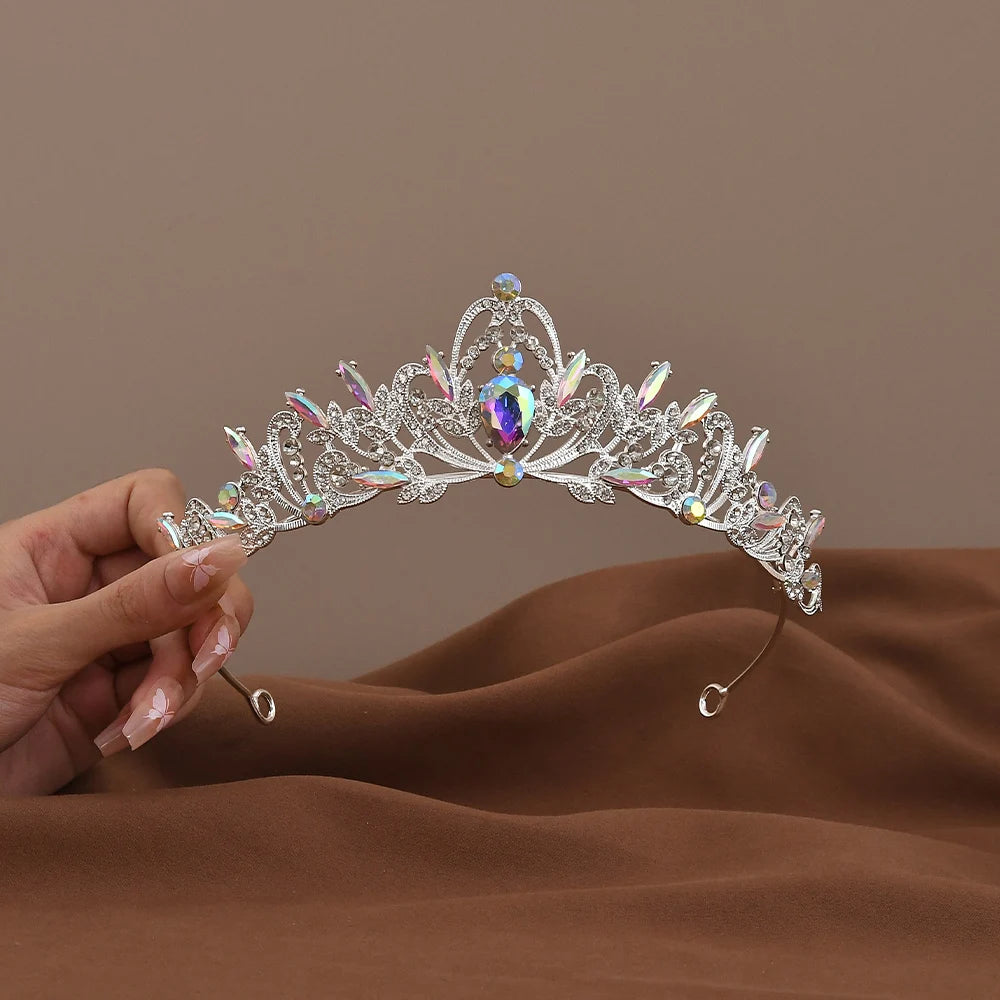 Exquisite Baroque Crystal Bridal Tiara and Crown for Women with Rhinestone Prom Diadem