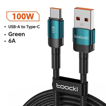 Toocki USB Type C Cable Fast Charging USB C Charger Cord 1m 2m USB A to C Green