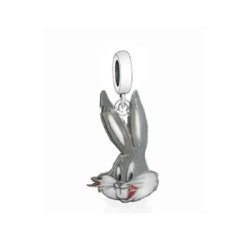 925 Sterling Silver Luggage Box Beads Rabbit Cat Pendant for DIY European Charm Bracelets Exquisite Zircon Jewelry