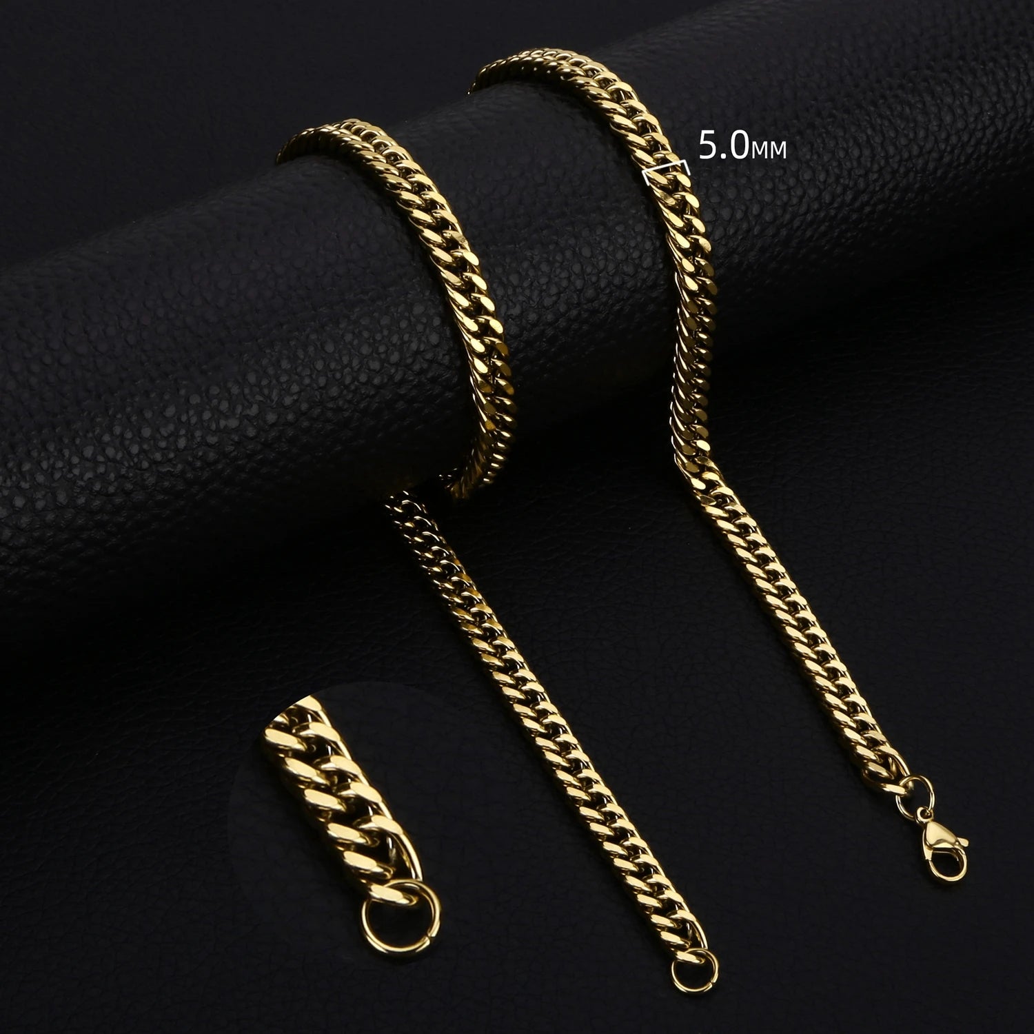 Stainless Steel Cuban Link Chain Necklace for Men and Women Punk Choker Jewelry 3.5-7MM 7MM