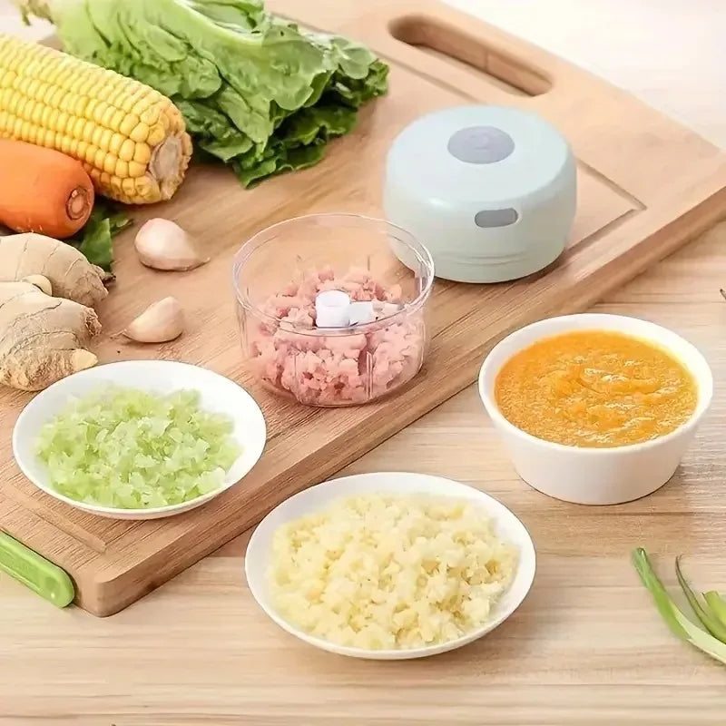 Mini Electric Garlic Chopper with USB Charging - Powerful 100/250mL Ginger Garlic Onion Masher and Meat Crusher