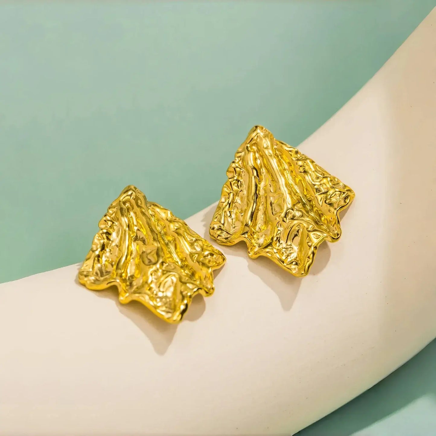 Creative Gold Plated Square Geometric Earrings for Women