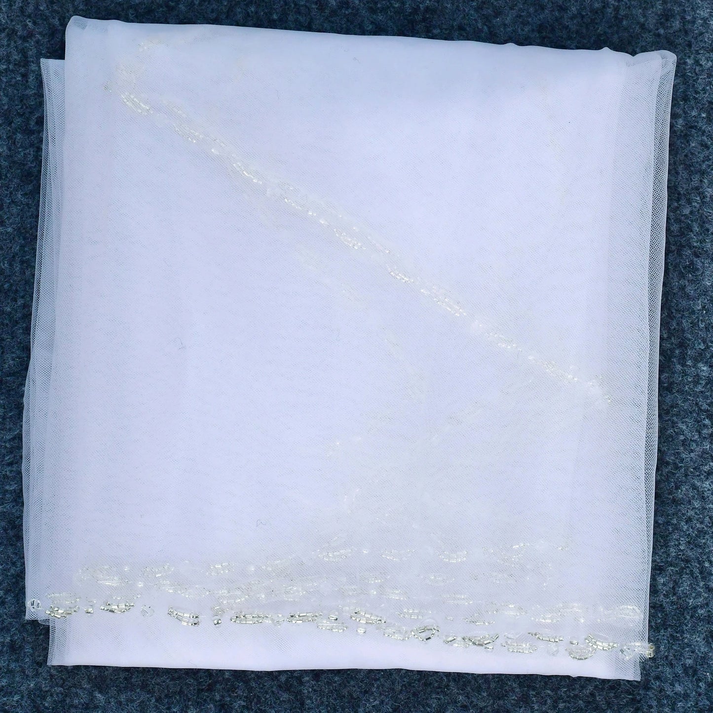 Exquisite Cathedral Wedding Veil with Crystal Beaded Rhinestone Edge