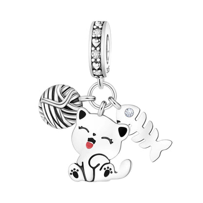 925 Sterling Silver Cute Pet Animal Pendant Charm Gift