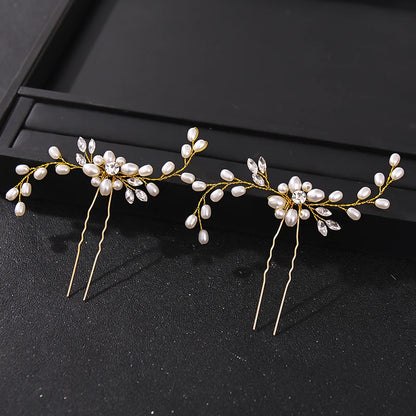 Elegant Crystal Pearl Rhinestone Hairpins for Women Bridal Party Accessories