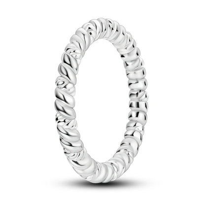 Silver Plated Luxury Stackable Ring with Real Infinite Flower Daisy Design for Women's Engagement and Wedding Parties PTR055