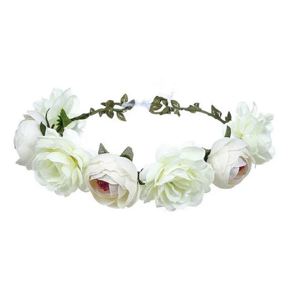 Romantic Rhinestone Floral Wreath Crown for Bridesmaids
