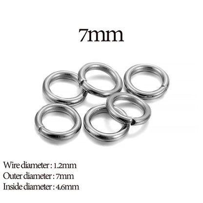 Stainless Steel Jump Rings Open Loops for DIY Jewelry Making 30 to 200 Pieces 1.2 x 7mm 200pcs