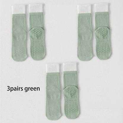 3 Pairs Hot Yoga Ankle Socks Organic Cotton Cushioned