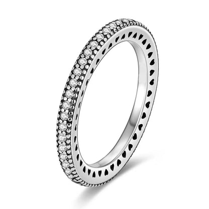 Silver Plated Luxury Stackable Ring with Infinite Flower Design and Zircon for Women Engagement and Wedding Parties APTR046