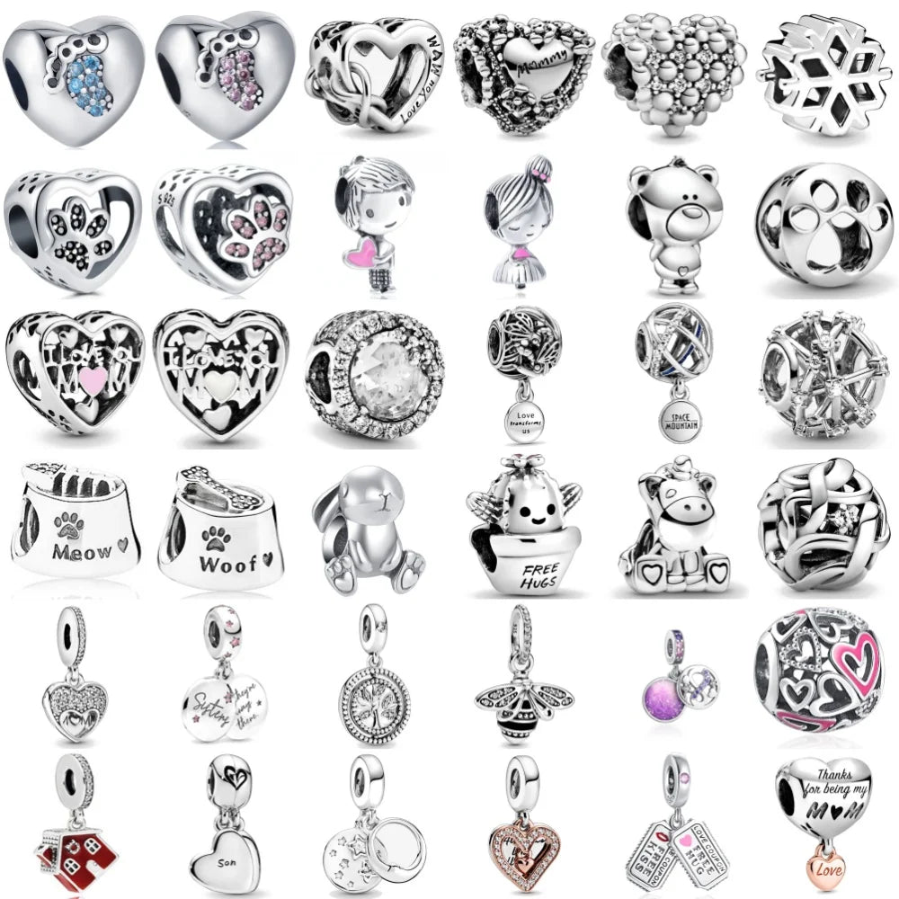 Charming 925 Silver Character Pendant for European Bracelet DIY Jewelry