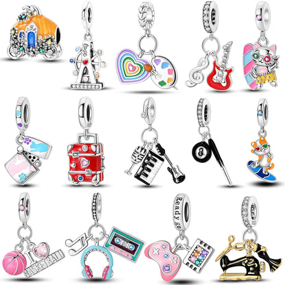 925 Sterling Silver Charm Bead Bracelet for Smartwatch and DIY Jewelry