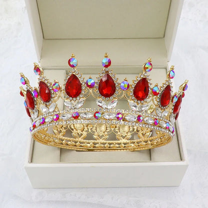 Elegant Royal Pink Crystal Bridal Tiara Crown for Weddings and Pageants