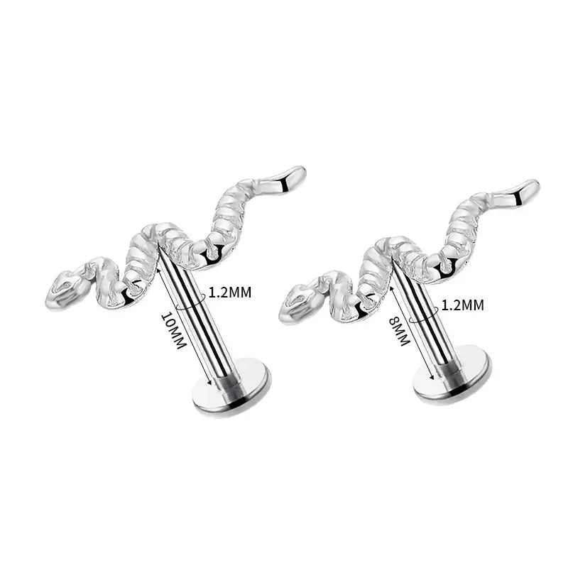 1PC Stainless Steel Punk Snake Earring and Nose Piercing Jewelry