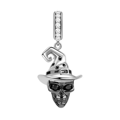 925 Sterling Silver Halloween Charms Set Pumpkin Skull Witch Ghost Beads for Bracelet Necklace Jewelry