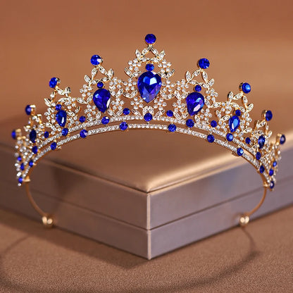 Elegant Purple Crystal Rhinestone Crown for Women