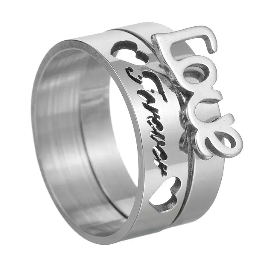 MeMolissa Luxury Clear Stone Crystal Wedding Rings Gold Plated Stainless Steel Jewelry 101R5