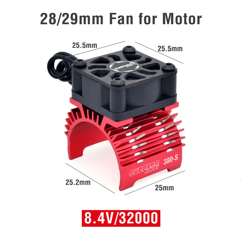 SURPASS HOBBY RC Motor Fan Cooling Heatsink for 380 390 540 550 28 29mm Red