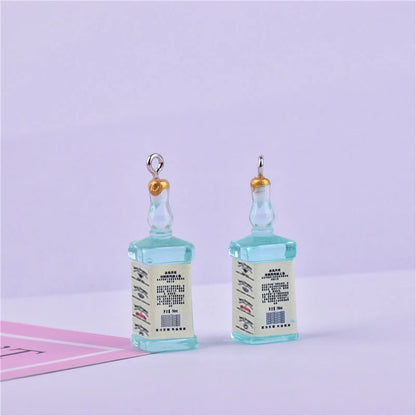 Vibrant Resin 3D Wine Bottle Charms Set for DIY Jewelry and Crafts