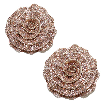 Glass Rhinestone Camellia Flower Applique for Wedding Dresses Bags Shoes Brooches Hair Accessories and Home Decoration DIY