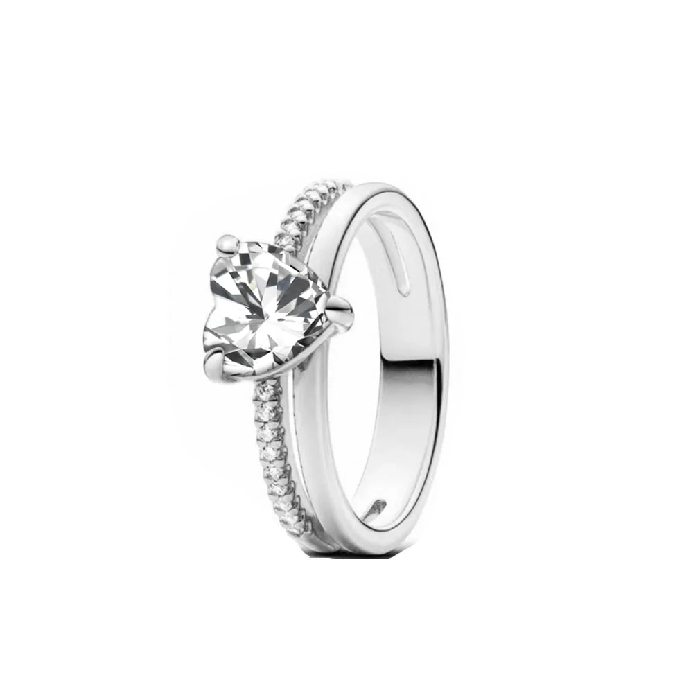 Elegant 925 Sterling Silver Zircon Ring for Women Mother's Day Gift B5388