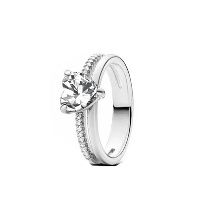 Elegant 925 Sterling Silver Zircon Ring for Women Mother's Day Gift B5388