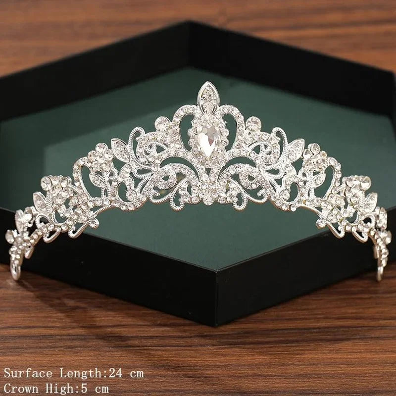 Silver Crown Tiara Hair Accessories for Brides - Top-Rated Crystal Rhinestone Diadem Silver 13