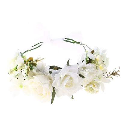 Elegant Bohemian Pearl Floral Headband for Romantic Beach Weddings