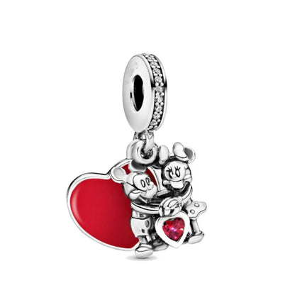 Exquisite 925 Silver Rabbit and Mouse Pendant Beads for DIY European Bracelets with Zircon Accents